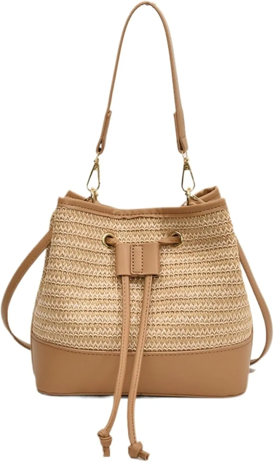 Drawstring Straw Bag Small Crossbody Purses Women Summer Y2k Beach Crochet Bucket Bags Cute Purse Trendy 2025