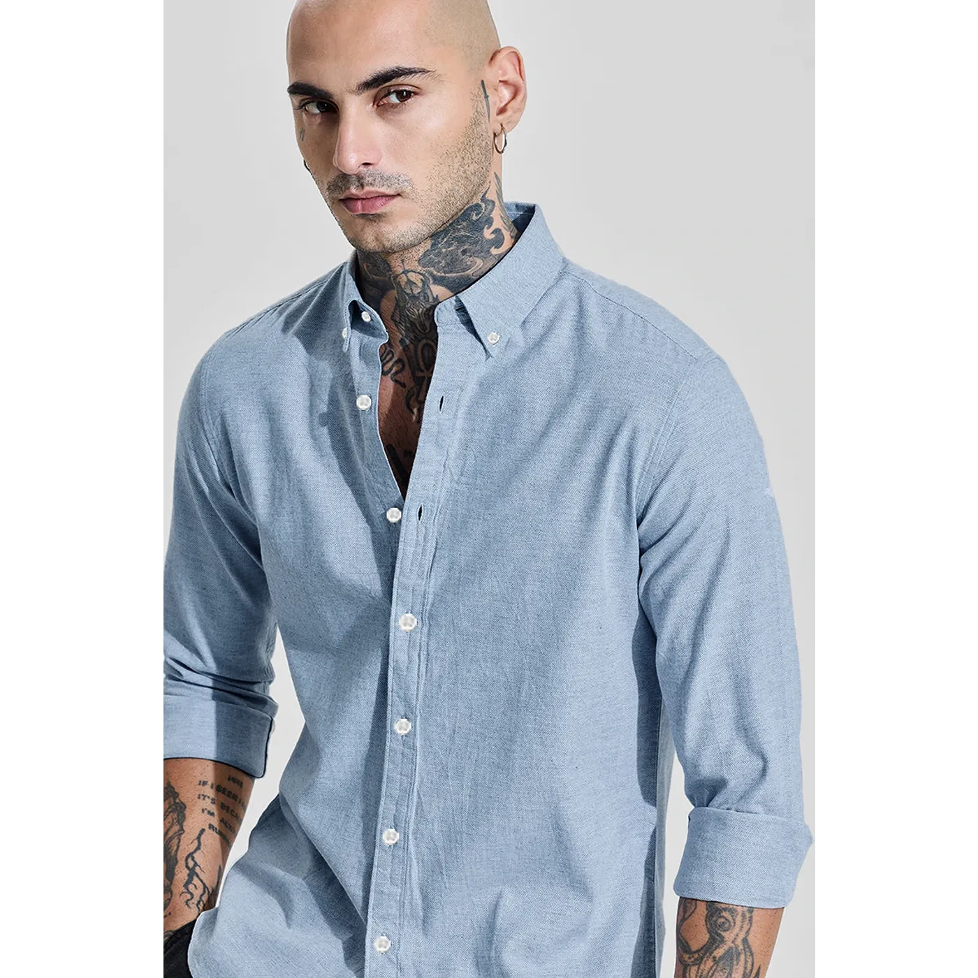Dusty Blue Slim Fit Shirt