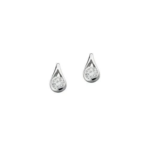 Elle Teardrop Silver Earrings with Cubic Zirconia