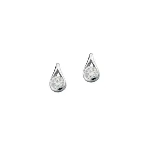 Elle Teardrop Silver Earrings with Cubic Zirconia