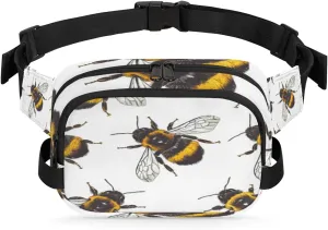 Fanny Pack for Men Women, Waterproof Sports Waist Bag Pack, Honeybees Belt Bag for Travel Hiking Running, Travel Chest Bag with Adjustable Strap, Bees