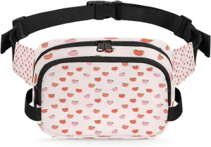 Fanny Pack for Men Women, Waterproof Sports Waist Bag Pack, Peach Belt Bag for Travel Hiking Running, Travel Chest Bag with Adjustable Strap, Sweet Peach