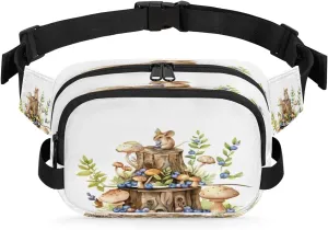 Fanny Pack for Women Men Unisex, Animals Mouse Waist Packs Casual Crossbody Belt Bags with Adjustable Strap for Sports Running Hiking