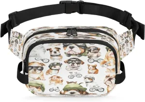 Fanny Pack for Women Men Unisex, Funny Animals Waist Packs Casual Crossbody Belt Bags with Adjustable Strap for Sports Running Hiking