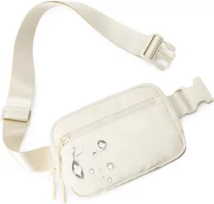 Fanny Packs for Women Men, Belt Bag with 4 Zipper Pockets, Fashion Waist Packs, Lightweight Crossbody Bags with Adjustable Strap for Workout/Running/Hiking (Beige)