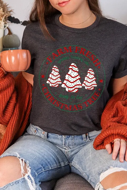 FARM FRESH CHRISTMAS TREE,SPRINKLES FROSTING CAKE UNISEX SHORT SLEEVE TEE