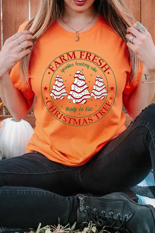 FARM FRESH CHRISTMAS TREE,SPRINKLES FROSTING CAKE UNISEX SHORT SLEEVE TEE