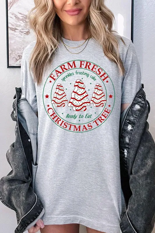 FARM FRESH CHRISTMAS TREE,SPRINKLES FROSTING CAKE UNISEX SHORT SLEEVE TEE