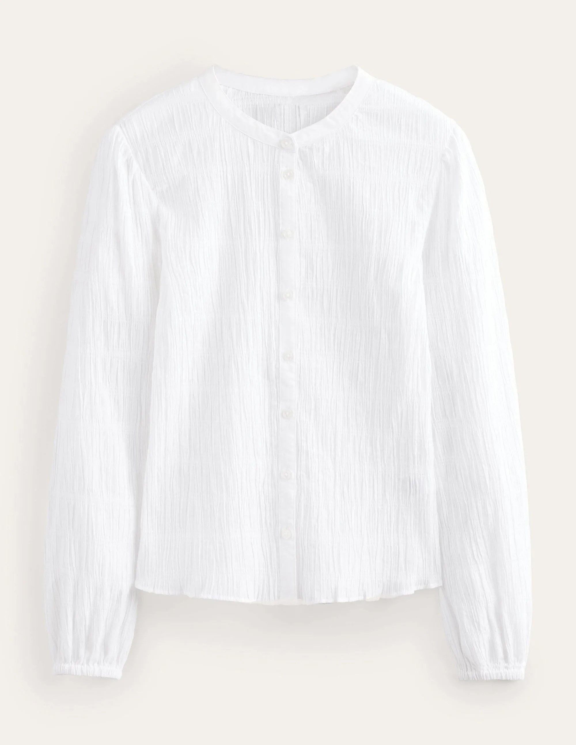 Fitted Textured Shirt-White