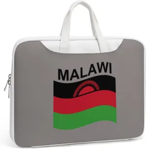 Flag of Malawi Leather Bag Laptop Case Slim Water Resistant Computer Bags with Handle Briefcase for Work