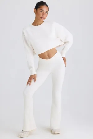 Flared Trousers in White