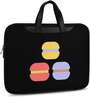 Flat Macarons Leather Bag Laptop Case Slim Water Resistant Computer Bags with Handle Briefcase for Work