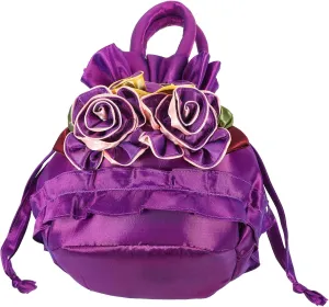 Flower Handbag for Women Elegant Evening Bag with Floral Design Drawstring Purse for Weddings Parties and Prom Stylish