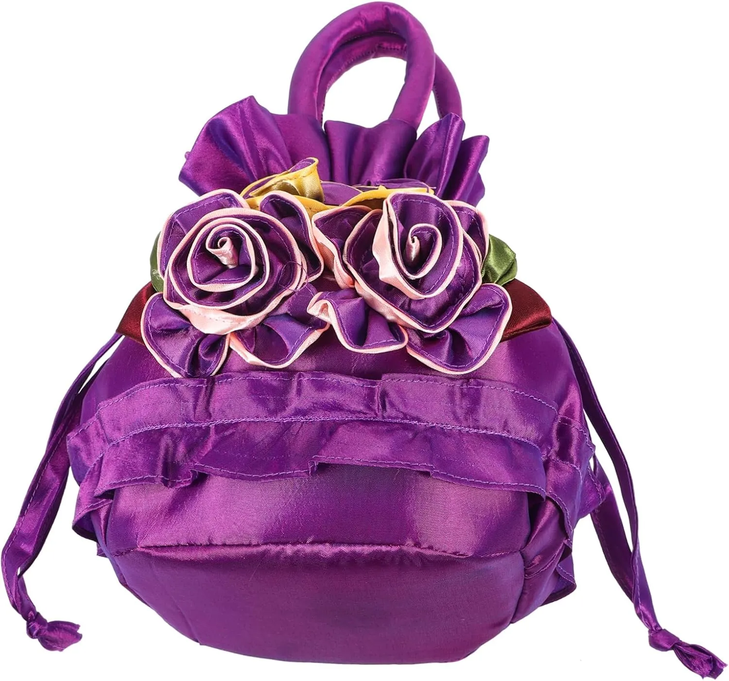Flower Handbag for Women Elegant Evening Bag with Floral Design Drawstring Purse for Weddings Parties and Prom Stylish