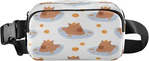 Funny Capybaras Swimming Belt Bag for Women Men Fanny Pack Small Waist Pouch Crossbody Bags for Outdoor Hiking Running Travel