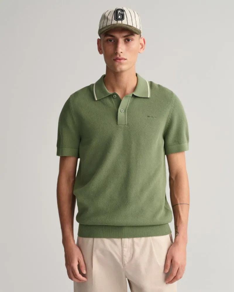 Gant Apparel Mens COTTON PIQUE POLO SS 362/KALAMATA GREEN