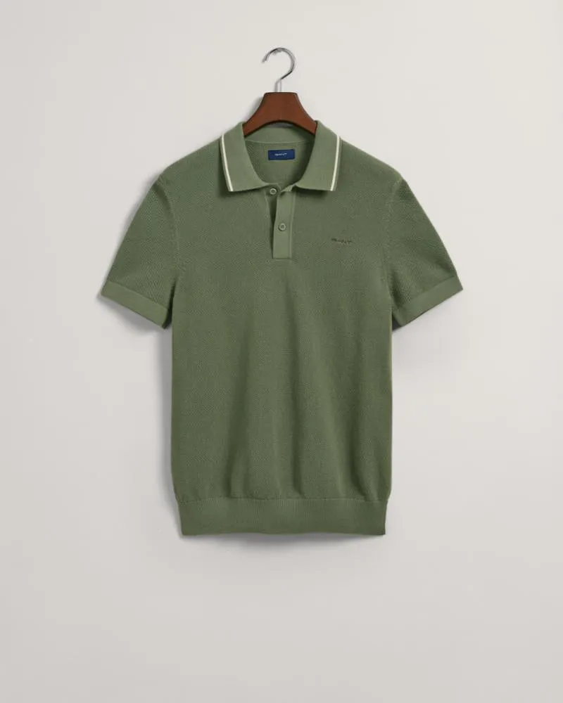 Gant Apparel Mens COTTON PIQUE POLO SS 362/KALAMATA GREEN