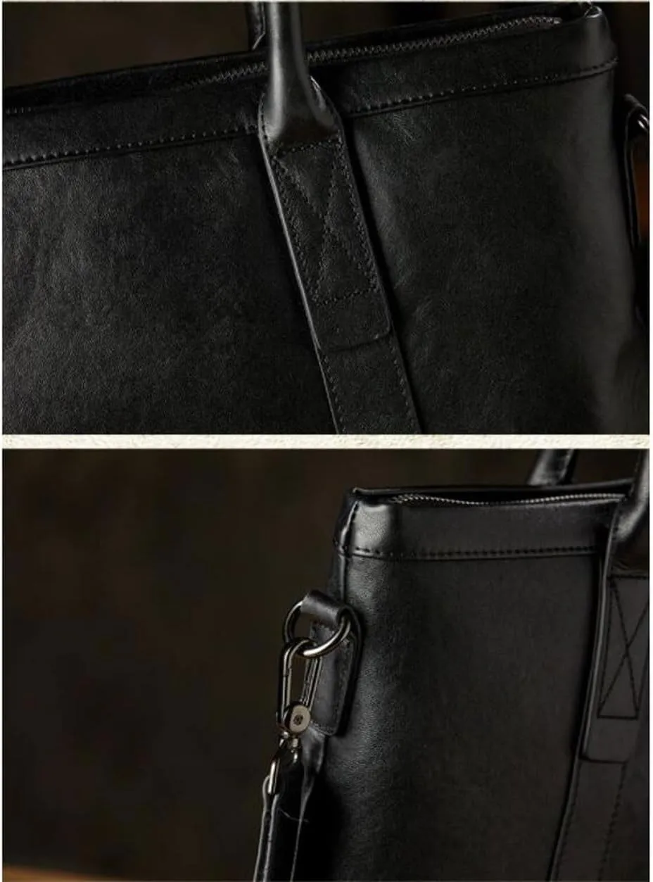 Genuine Leather Mens Briefcases Handbags Messenger Shoulder Bags Carrying Cases Laptop Bags