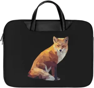 Geometric Fox Laptop Case Slim Water Resistant Computer Bag with Handle Briefcase for Work