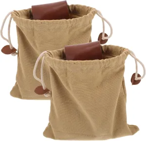 GLEAVI 2Pcs Foldable Foraging Bag Lightweight Canvas Fruit Picking Pouch with Drawstring Versatile Storage for Outdoor Harvesting Orchard and Garden