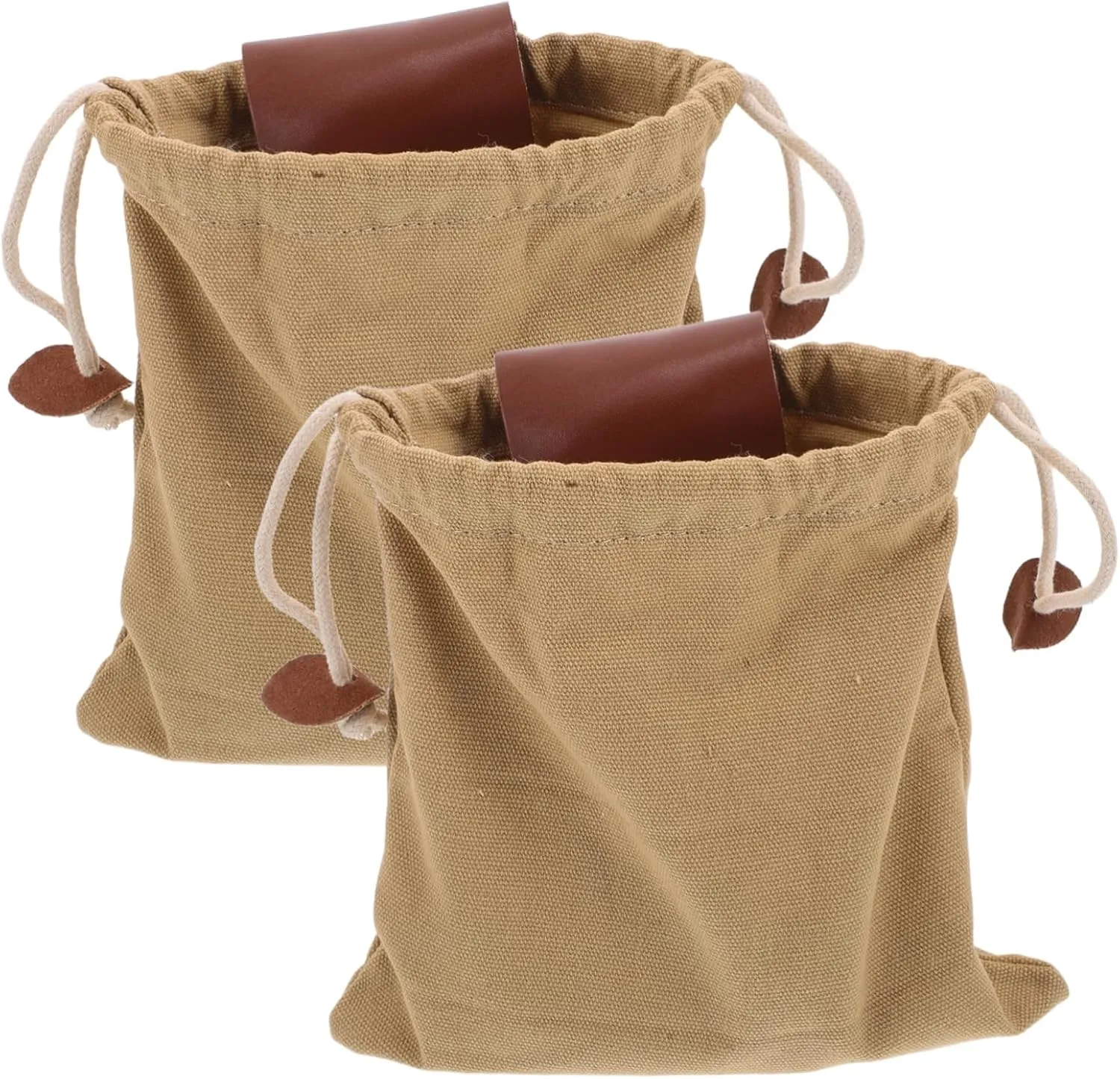 GLEAVI 2Pcs Foldable Foraging Bag Lightweight Canvas Fruit Picking Pouch with Drawstring Versatile Storage for Outdoor Harvesting Orchard and Garden