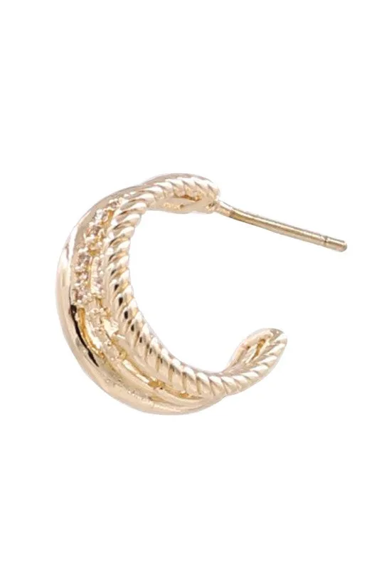 Gold Mix Twisted Hoop