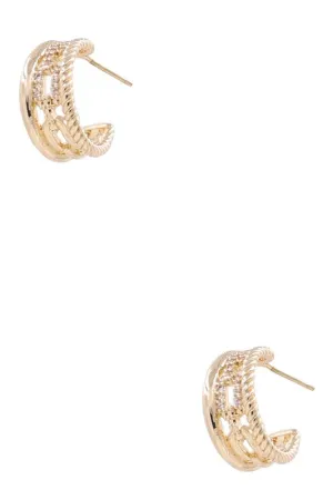 Gold Mix Twisted Hoop