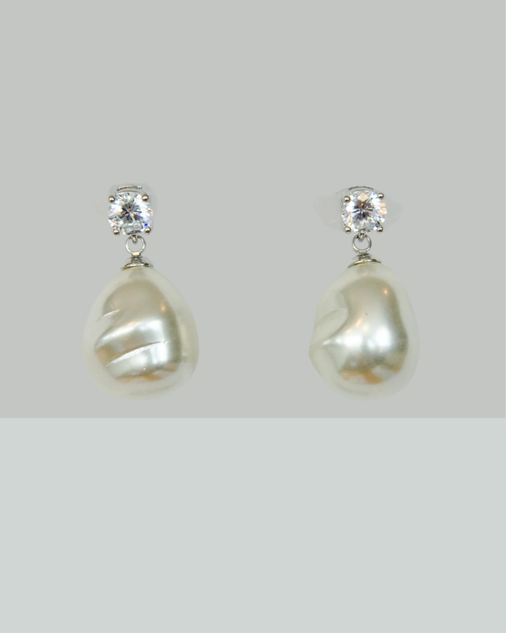 Gregory Ladner Crystal Pearl Drop Earrings