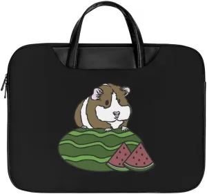 Guinea Pig on A Watermelon Laptop Case Slim Water Resistant Computer Bag with Handle Briefcase for Work