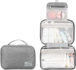 Hanging Travel Toiletry Bag,10 X 6.5 Inch Makeup Bag Organizer,Foldable Large Capacity Portable Travel Toiletries Bag with Compartment,Water-Resistant Travel Cosmetic Bag,Travel Essentials