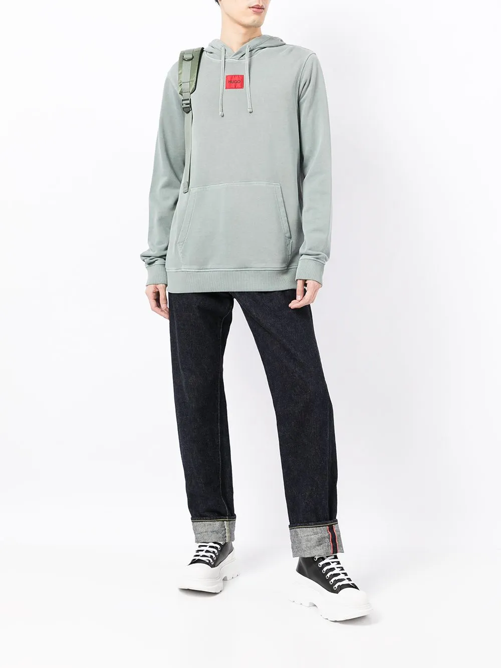 HUGO Logo Hoodie Grey