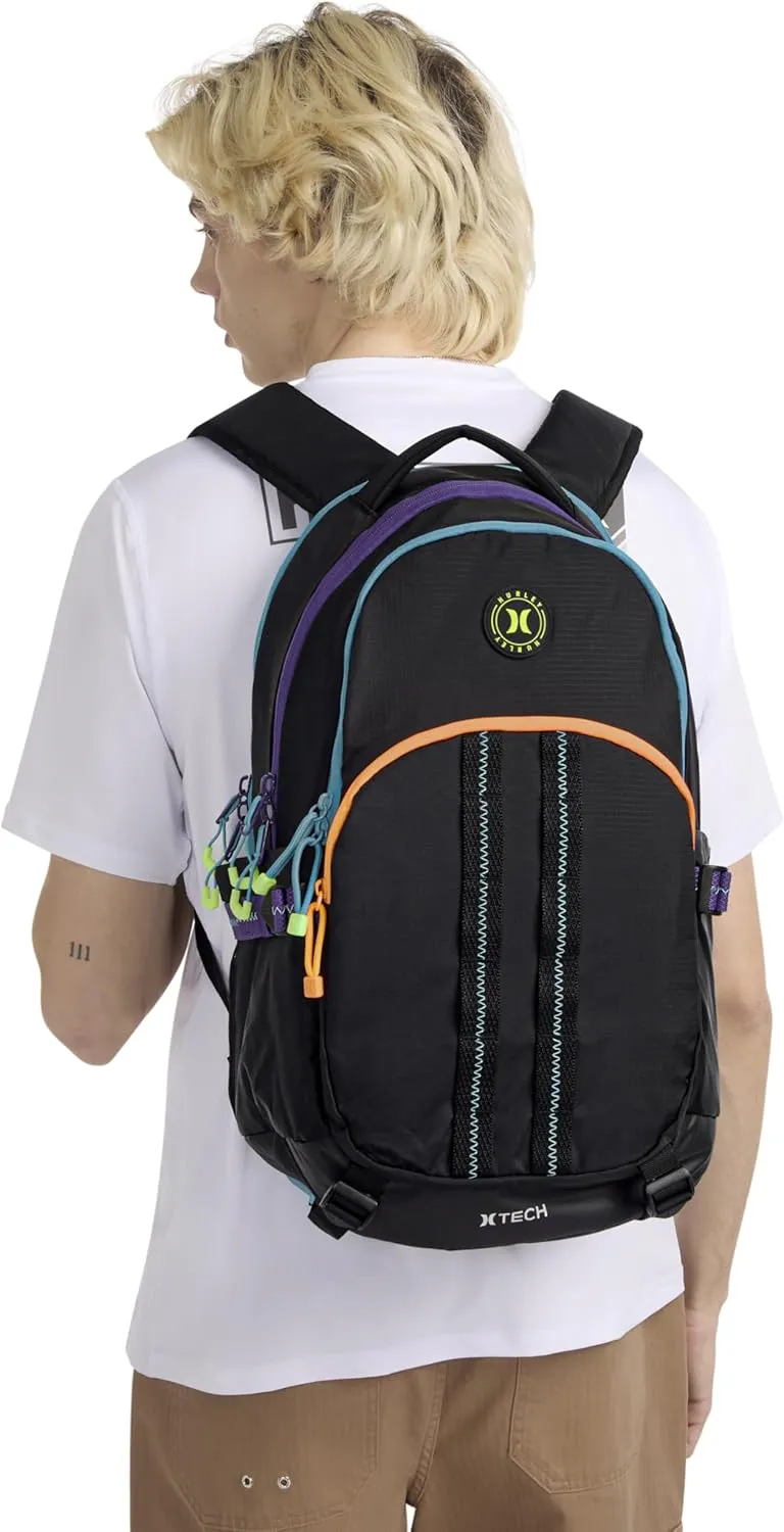 Hurley Men's Commuter Travel Backpack, Black/Red, One Size