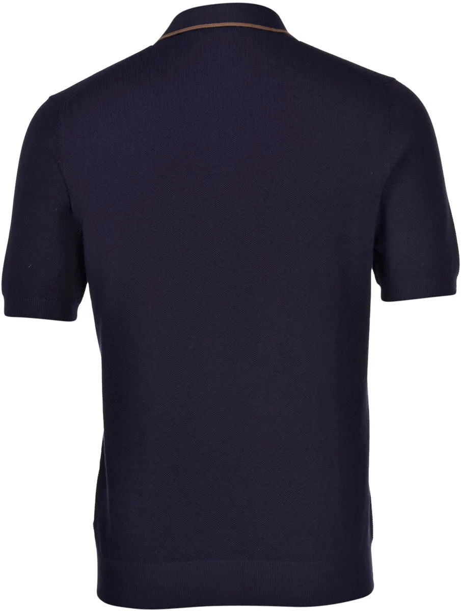 ID24255-Gran Sasso Navy Skipper Collar Polo