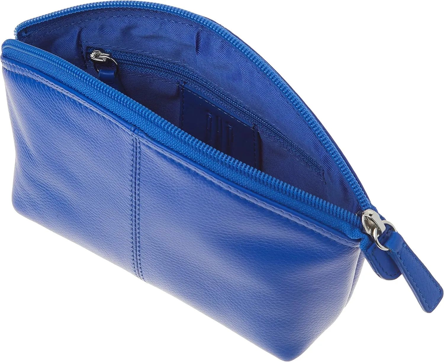 ili New York Genuine Leather Cosmetic Pouch  RFID Blocking, Leather Makeup Bag for Purse with Top Zip Closure & Interior Zip Pocket, Perfect as a Compact and Stylish Travel Cosmetic Bag