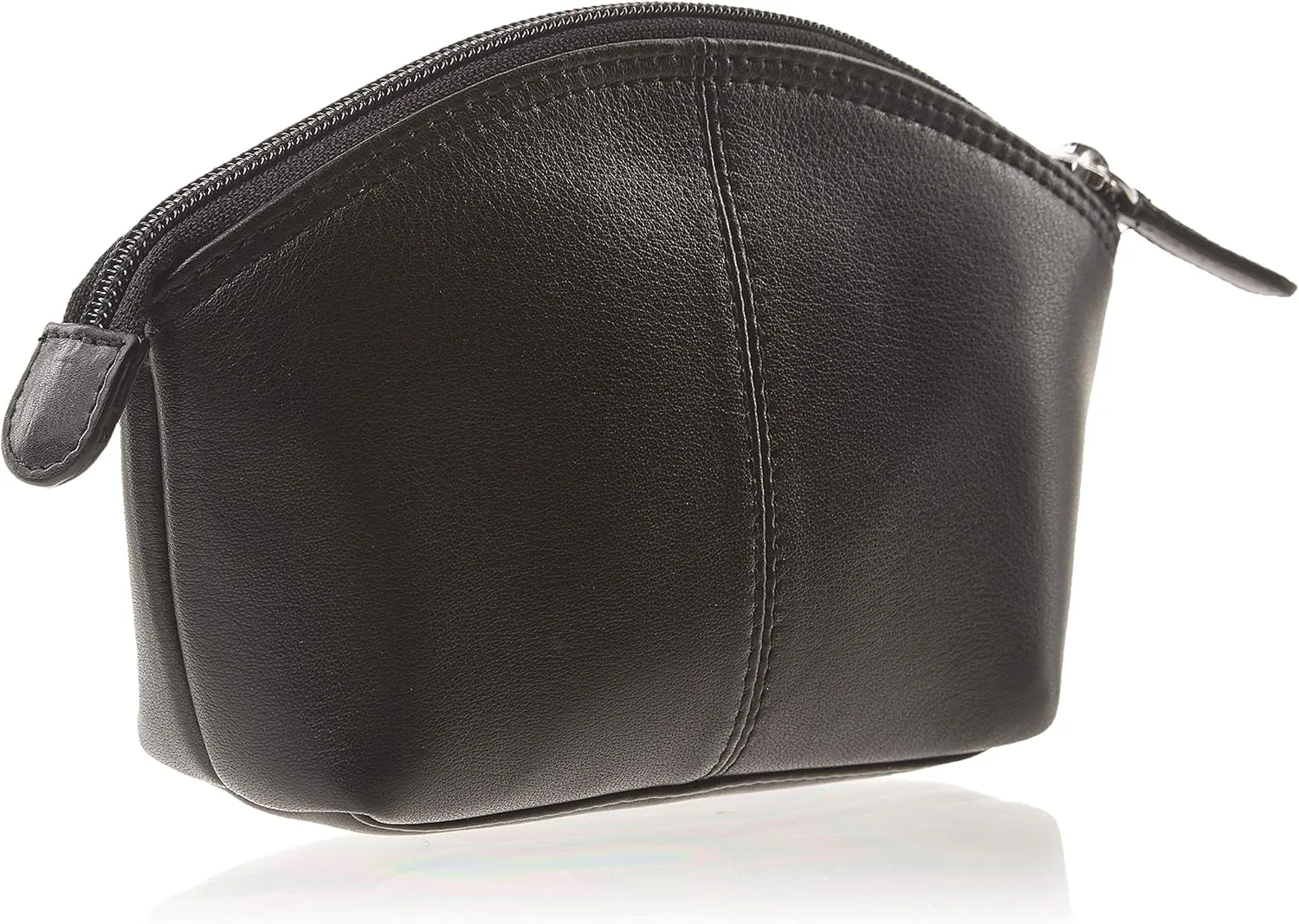ili New York Genuine Leather Cosmetic Pouch  RFID Blocking, Leather Makeup Bag for Purse with Top Zip Closure & Interior Zip Pocket, Perfect as a Compact and Stylish Travel Cosmetic Bag