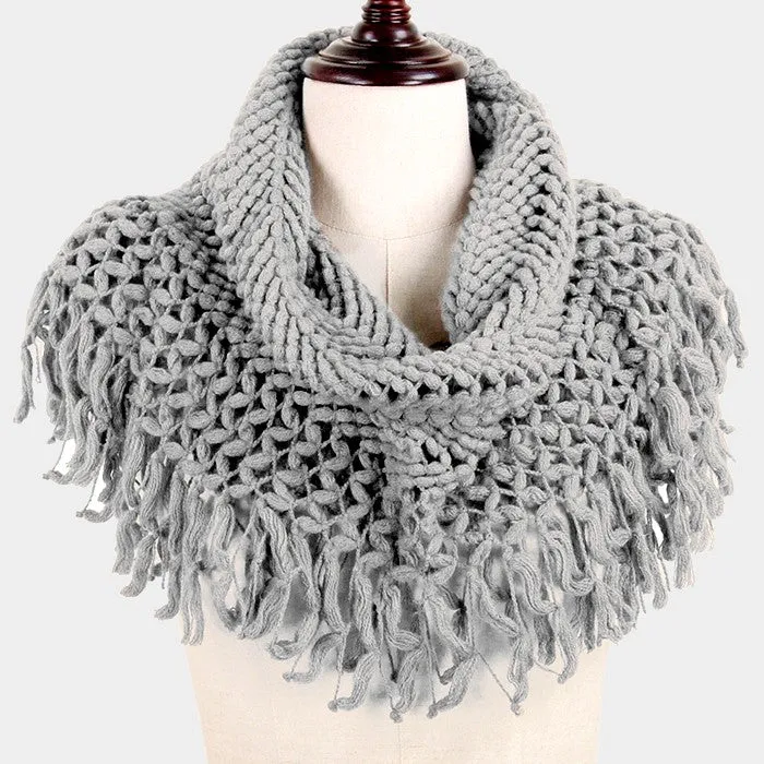 iLLASPARKZ Chevron knit tube tassel scarf