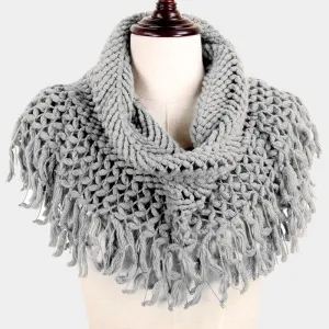 iLLASPARKZ Chevron knit tube tassel scarf