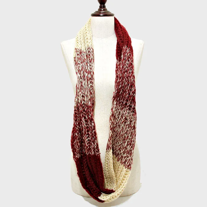 iLLASPARKZ Color Block Ombre Knit Infinity Scarf
