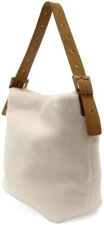 Joy Susan Womens Fashion Purse Teresa Faux Fur Hobo Hand Bag