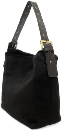 Joy Susan Womens Fashion Purse Teresa Faux Fur Hobo Hand Bag