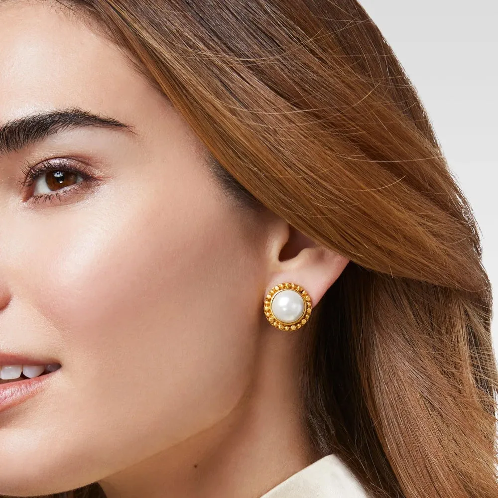 Julie Vos Marbella Pearl Clip-On Earrings