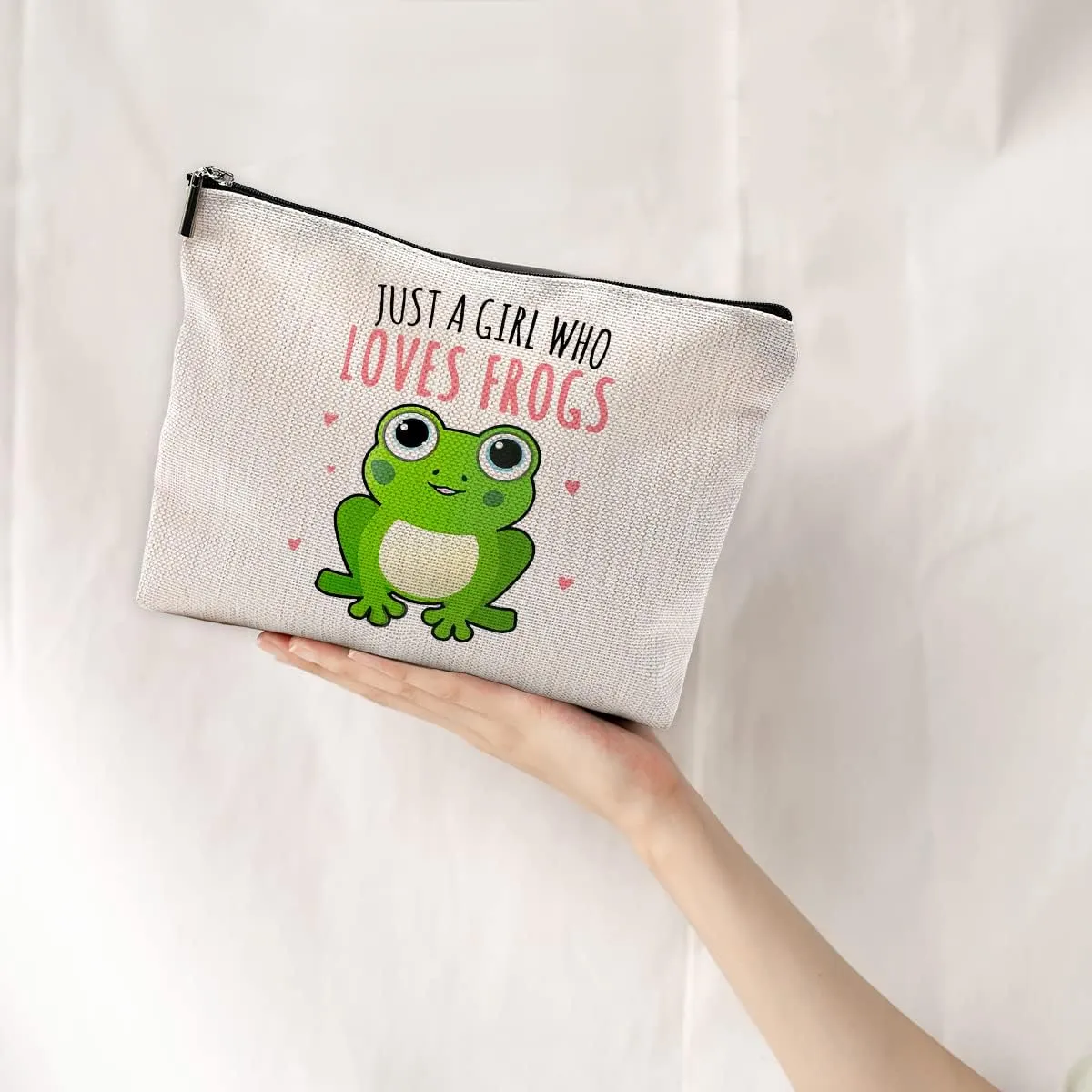 Just a Girl Who Loves Frogs Makeup Bag, Frog Themed Gifts, Small Makeup Cosmetic Bag for Purse, Cosmetic Bags for Women