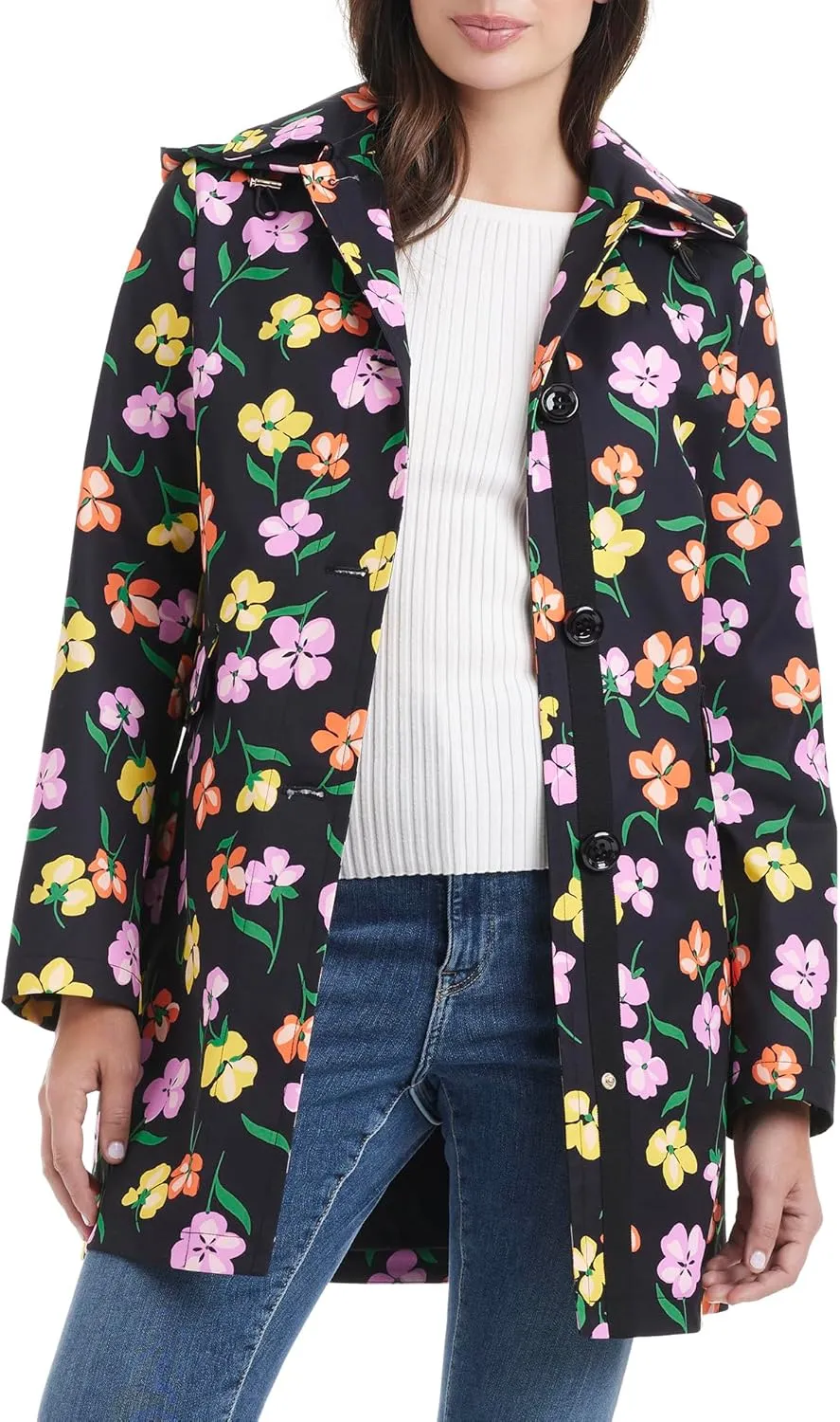 kate spade new york Women's line Raincoat with Removable Hood
