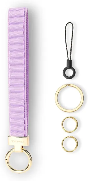 Keychain Wristlet | Cute Key Chain for Car Keys | Alpine Loop Wrist Strap Lanyard with 3 Key Rings for Women Men