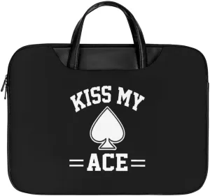 Kiss My Ace Poker Laptop Case Slim Water Resistant Computer Bag with Handle Briefcase for Work