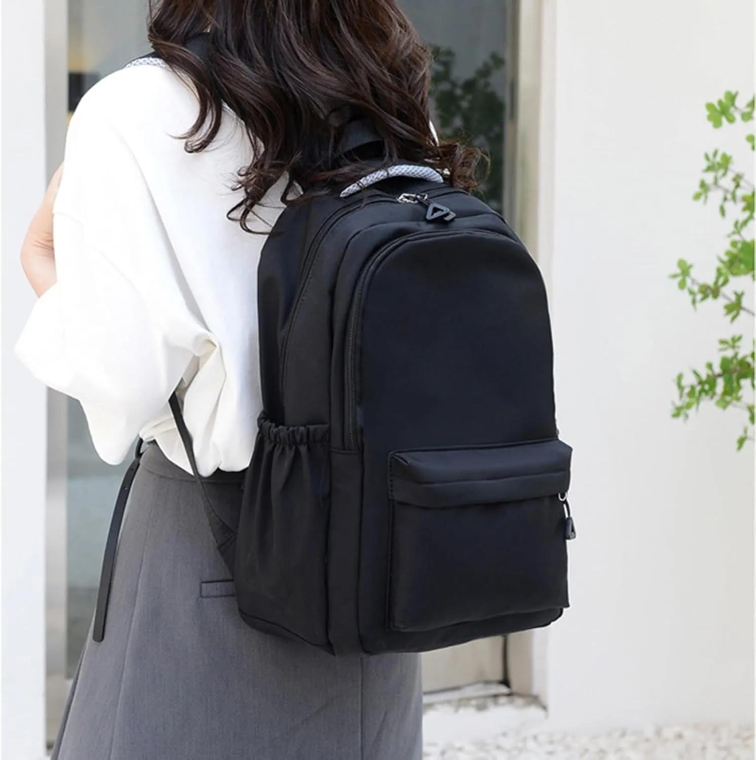 Ladies Multipurpose Design Handbag Adjustable Shoulder Belt Zipper Backpacks Outdoor Travel Backpack for Girls(B)