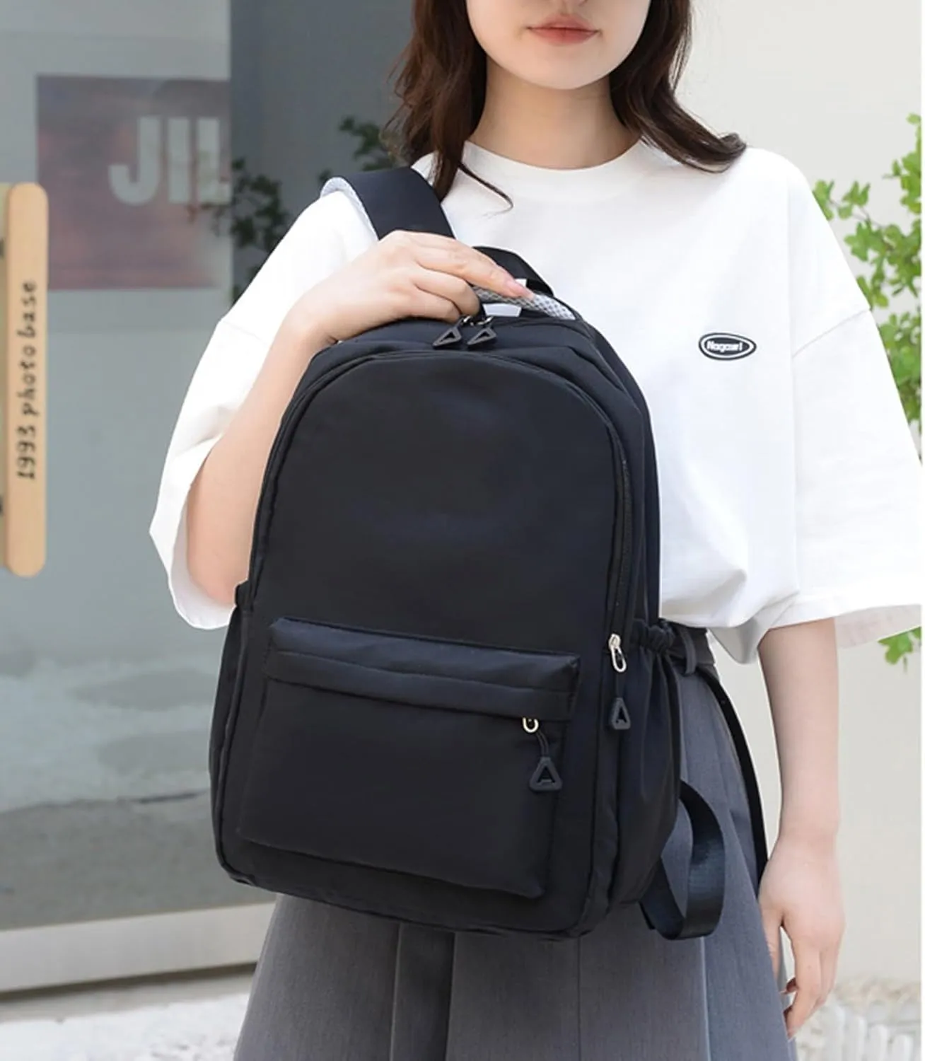 Ladies Multipurpose Design Handbag Adjustable Shoulder Belt Zipper Backpacks Outdoor Travel Backpack for Girls(B)