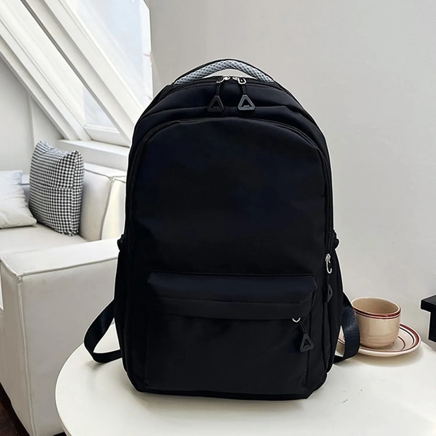 Ladies Multipurpose Design Handbag Adjustable Shoulder Belt Zipper Backpacks Outdoor Travel Backpack for Girls(B)