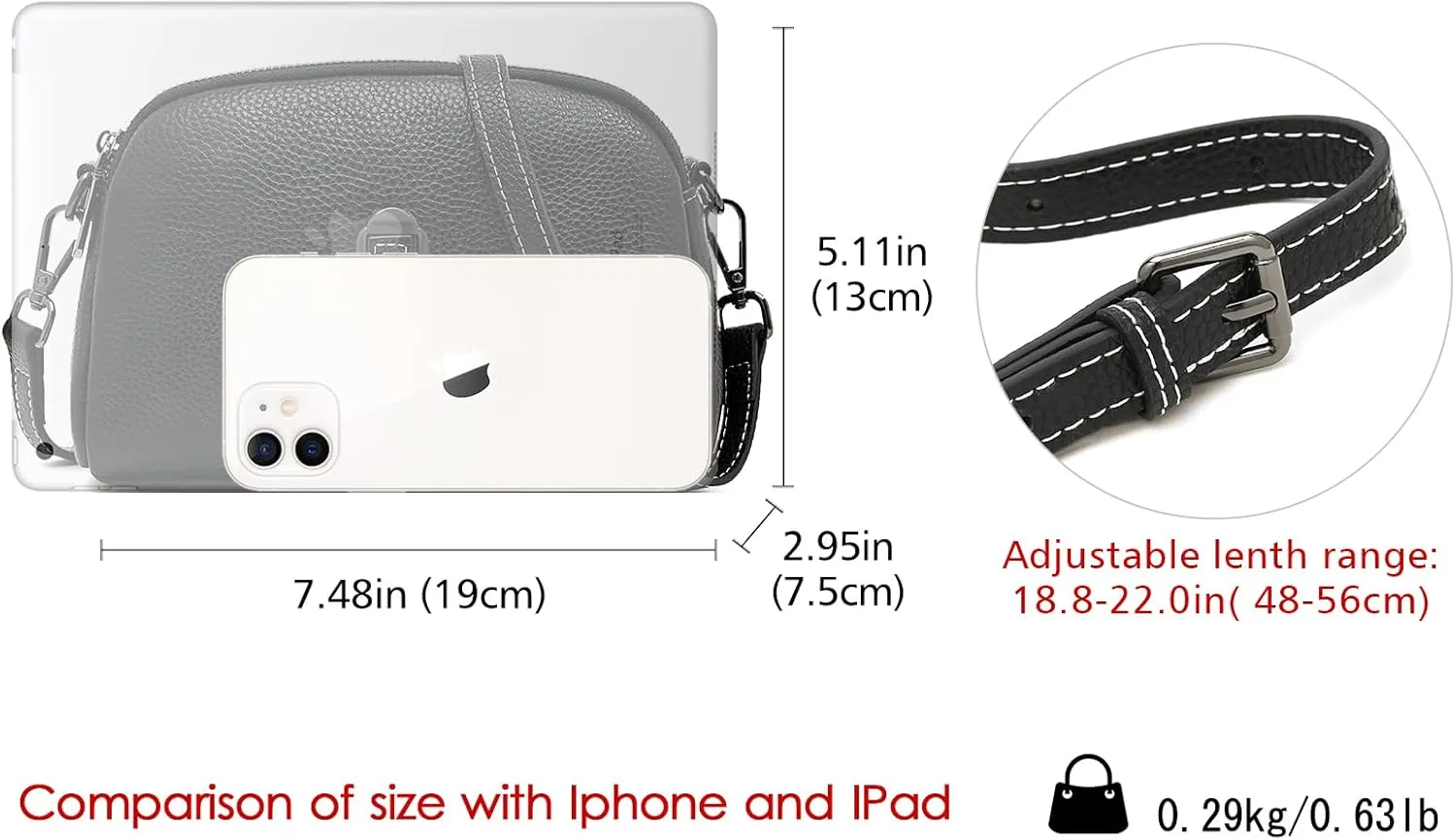 LAORENTOU Vegan Leather Crossbody Bags for Women Heart Shaped Magnetic Buckle Shoulder Bag Purse for Ladies
