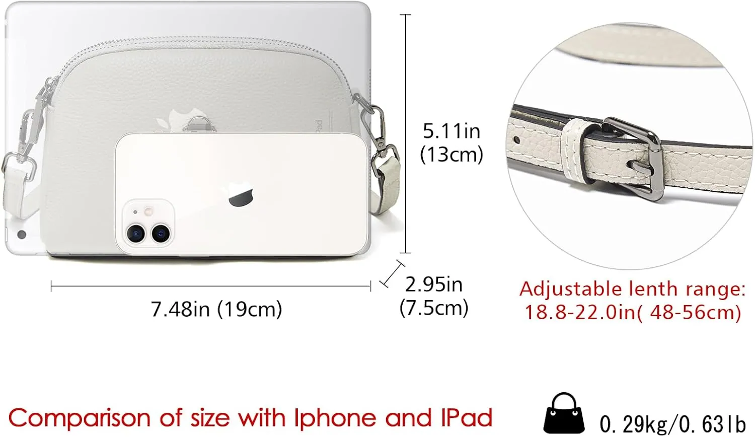 LAORENTOU Vegan Leather Crossbody Bags for Women Heart Shaped Magnetic Buckle Shoulder Bag Purse for Ladies